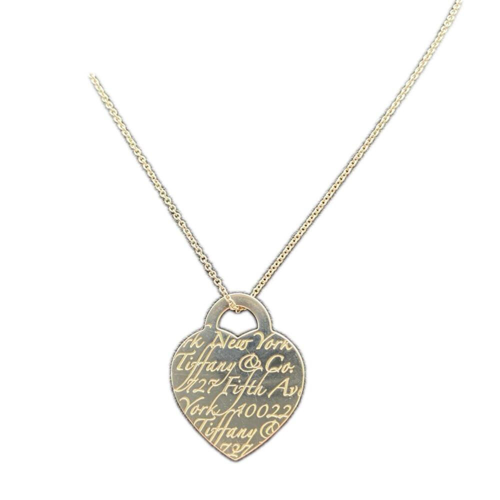 TIFFANY&Co. Tiffany Notes Heart Tag Pendant SV925 Necklace Silver Women's